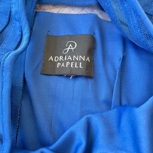 ADRIANNA PAPELL Womens Polyester Blend Short Sleeve Sheer Sheath Dress Size Sm - Picture 2 of 9